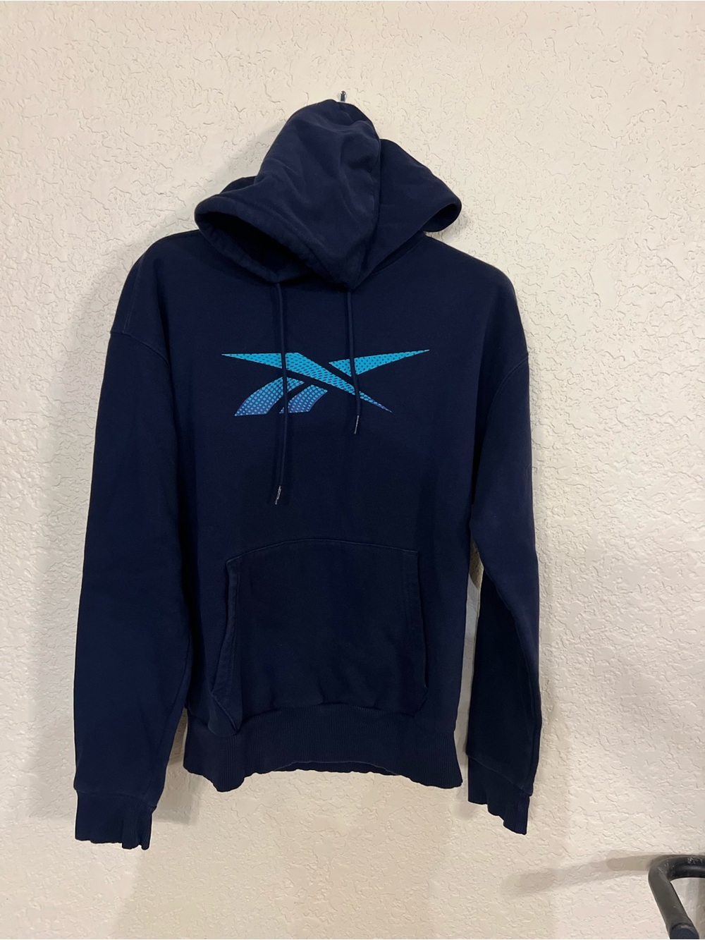 Reebok Navy Hoodie with Teal Logo
